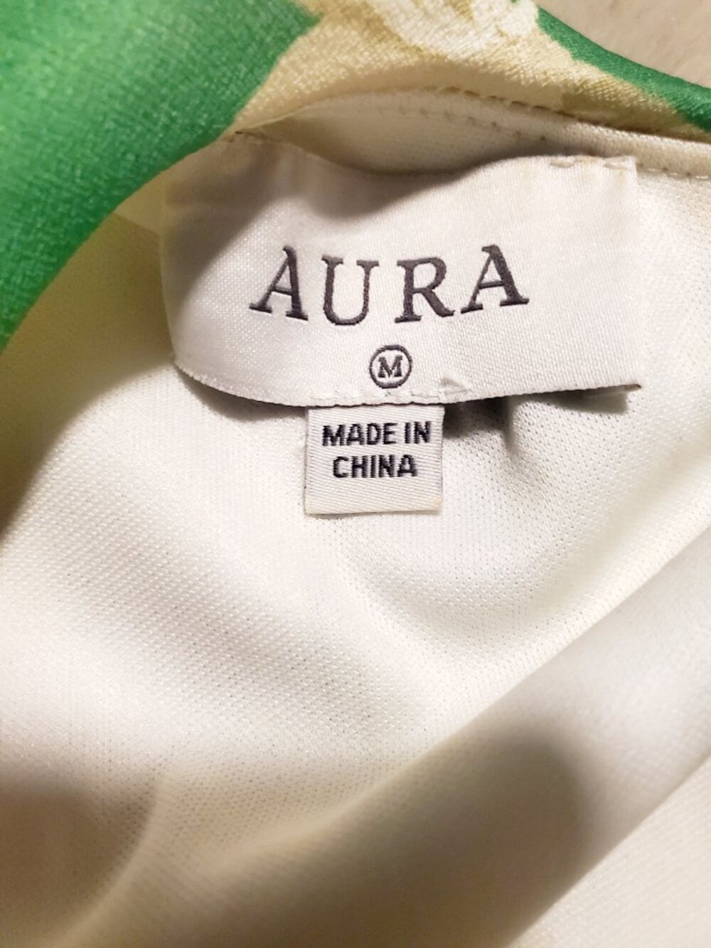 AURA One Shoulder Tropical Maxi Dress Green Palm Print Resort Size M Hawaiian - Picture 5 of 13